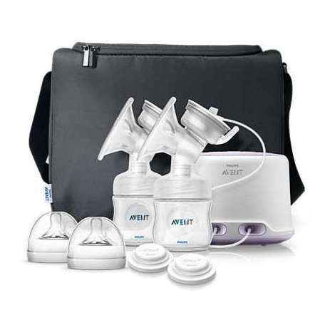 Avent Tire Lait Electronique Double Pompage Natural 0%BPA avec Sac de Voyage