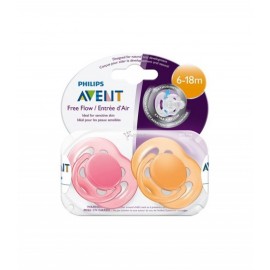 Avent 2 Sucettes Aerees - Silicone 6-18 Mois Lot De 2