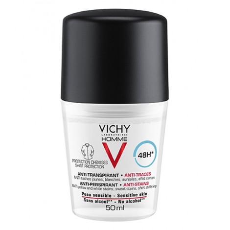 Vichy Homme Déodorant Anti-Transpirant 48h Roll-on Anti-traces (50ml)