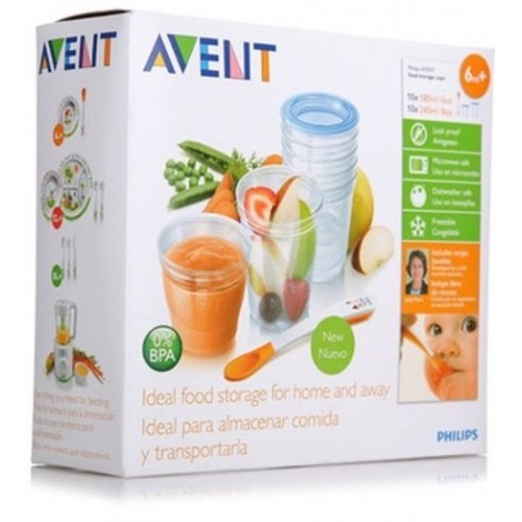 AVENT Pots de conservation SCF720/10 (0 % BPA)+ cuillère