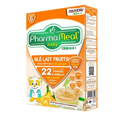 Pharmameal céréale blé lait fruits 200 grs