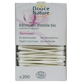 Douce Nature (200 Bâtonnets) D'oreille en Coton Bio