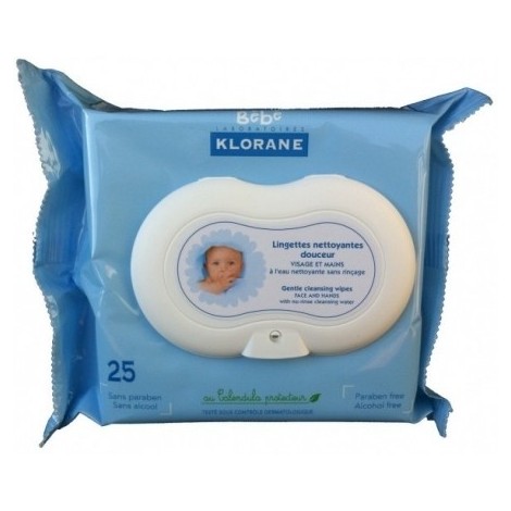 KLORANE BÉBÉ Lingettes Nettoyantes Douces - 25 Unités