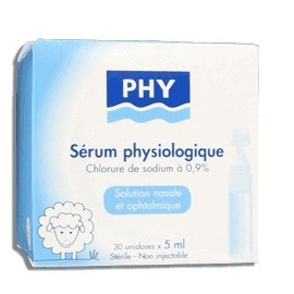 Phy Sérum Physiologique Stérile Nasale et Ophtalmique (30 Unidoses x 5 ml)