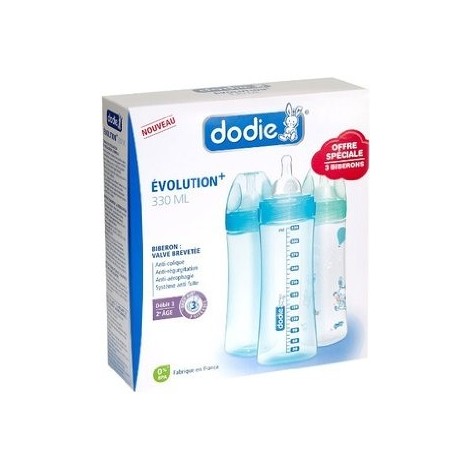 DODIE ÉVOLUTION+ LOT DE 3 BIBERONS FILLES 330ML