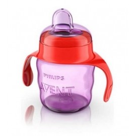 Avent Tasse Mauve Avec Anses Rouges (200ml) 6m+ 