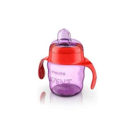 Avent Tasse Mauve Avec Anses Rouges (200ml) 6m+ 