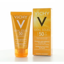 Vichy Idéal Soleil Emulsion Anti-brillance Toucher Sec invisible IP50+ (50 Ml)