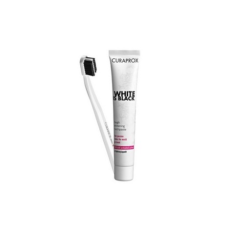 Curaprox white is black dentifrice 90 ml + brosse à dent CS 5460 ultra soft