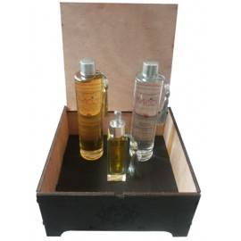 Mooi Coffret Cadeau 1 ( huile Figue de Barbie 30 Ml )+ huile Argan (100 Ml) + Eau de rose (100 Ml) ) + Coffret En Bois Mooi