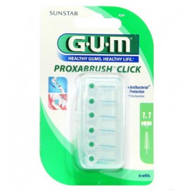 Gum Proxabrush Click Brossette Interdentaire 6 Brossettes (Réf 424 )