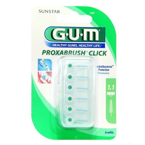 Gum Proxabrush Click Brossette Interdentaire 6 Brossettes (Réf 424 )