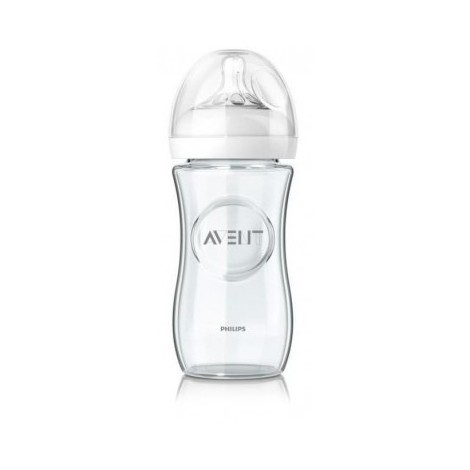 Avent Biberon Natural en Verre anti-colique 1M+ 240 ml