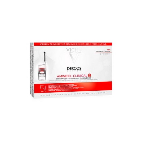 Vichy Dercos Aminexil CLINICAL 5 Ampoules Femme (21 amp)