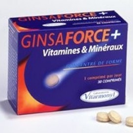 Ginsaforce+ Vitamines et Minéraux 20 Gélules Concentré de Forme