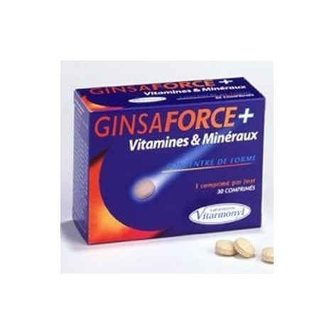 Ginsaforce+ Vitamines et Minéraux 20 Gélules Concentré de Forme