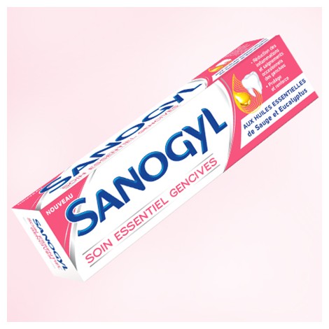 Sanogyl Dentifrice Soin Essentiel Fraicheur 75ml Aux Huiles Essentielles de Menthe et Eucalyptus